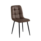 Ela Dining Chair - Brown Microfiber